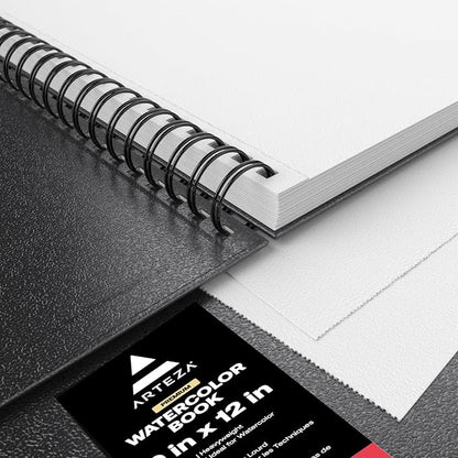 ARTEZA Watercolor Sketchbook 2-Pack, 64 Pages Each, 9x12 Inches – Spiral-Bound - Image 6