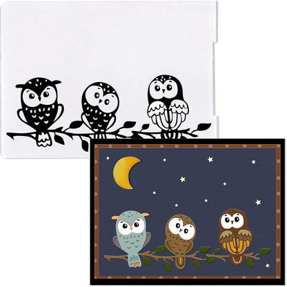 Threetols 3-D Textured Impressions Embossing Folder, Owl Background Embossing by Threetols