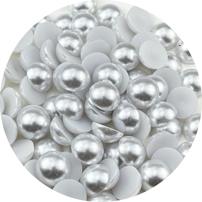 80pcs 20mm Half Pearls for Crafts Flatback Half Round Pearl Beads for Jewelry by Unknown