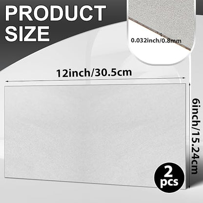 Zonon 2 Pcs 20 Gauge Steel Sheet Metal Cold Roll Steel Sheet 12" x 6" x 0.032" - Image 2