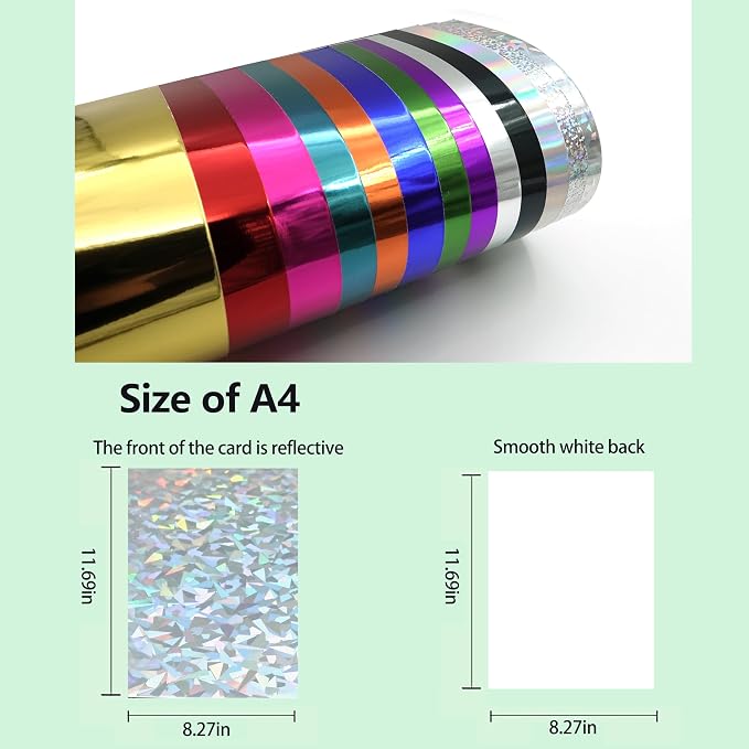 TGXRZX Metallic Cardstock Paper, holographic cardstock, Size 8 "x 11", Mirror - Image 2