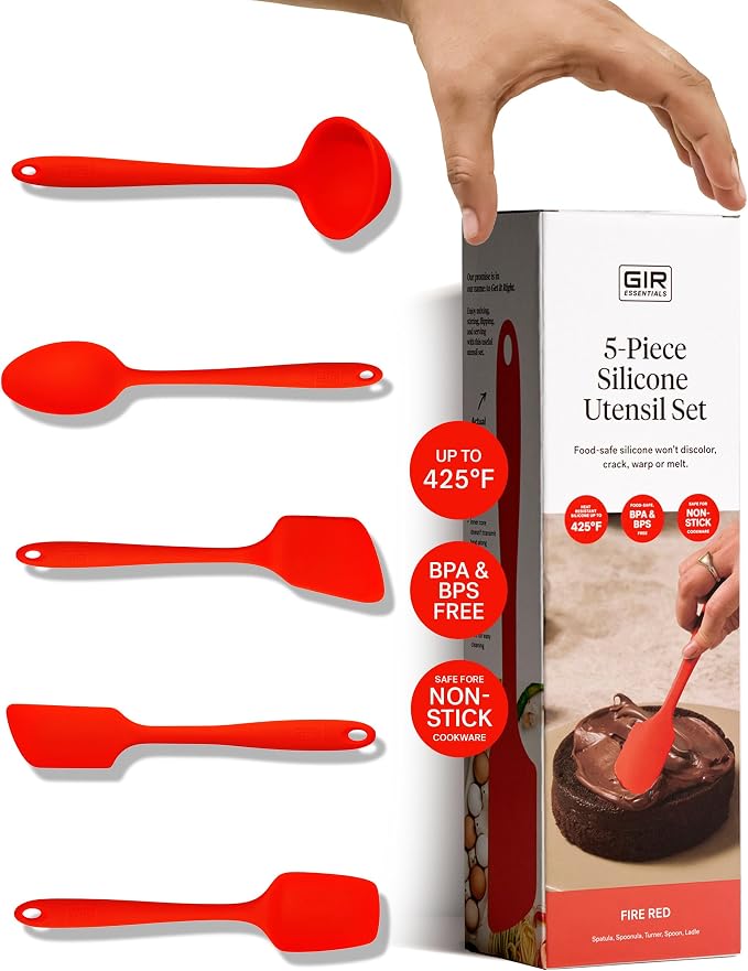 GIR: Get It Right 5-Piece Silicone Essentials Kitchen Utensils Set by GIRGetItRight