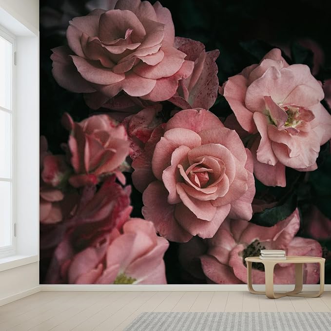 wall26 Removable Wall Sticker/Wall Mural Close Up Dark Rose Flower Blossoms - Image 2