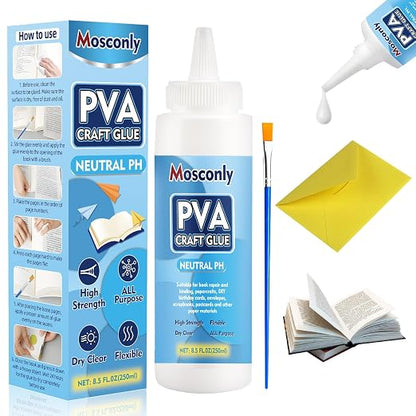 PH Neutral PVA Glue, 8.5 Oz Art Precision Craft Glue, Archival Quality by Mosconly
