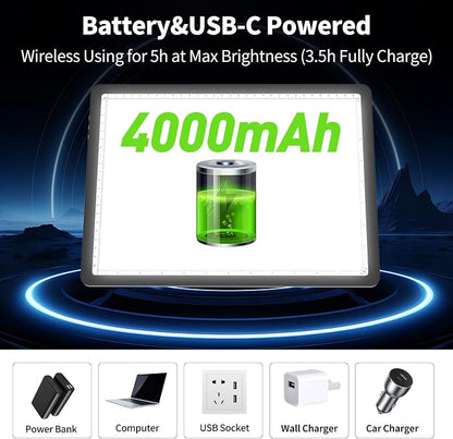 Phylosal Rechargeable A4 LED Light Pad - Image 3