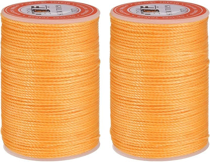 uxcell Round Leather Sewing Waxed Thread, 55m / 60 Yards Polyester Wax String by uxcell