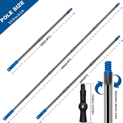 6.5 Ft Extension Pole + Joint Angle Adaptor, Paint Roller Stainless-Steel - Image 2
