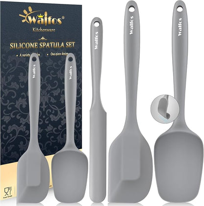 Walfos Silicone Spatula -5 Pieces Heat Resistant Kitchen Spoon Spatulas（600°F) by Walfos