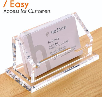 Acrylic Card Holder Clear Horizontal Business Card Organizer Stand - Image 5