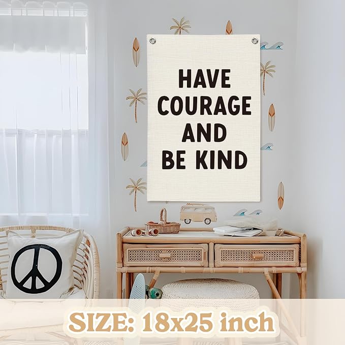 Inspirational Wall Decor Have Courage and Be Kind Positive Motivational Linen - Image 2
