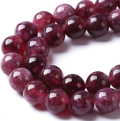76PCS 10MM Natural Stone Kunzite Purple Jade Beads Round Loose Beads - Image 3