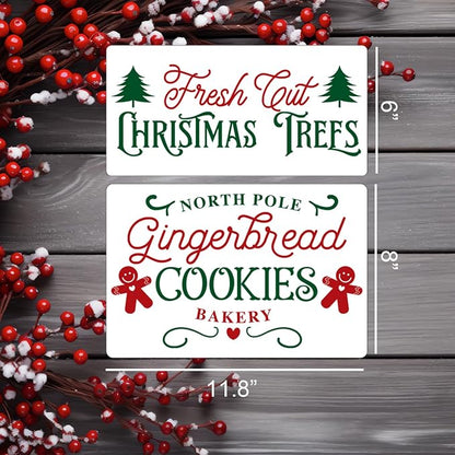 Christmas Stencils for Crafts Reusable 12” Christmas Doormat Stencil Xmas - Image 2