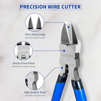 Wire Cutters 6 Pack, KAIHAOWIN 6 inch Dikes Small Wire Cutters Flush Cutters - Image 4
