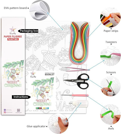 Uniquilling Christmas Quilling Kits, Paper Quilling Kit - Image 3