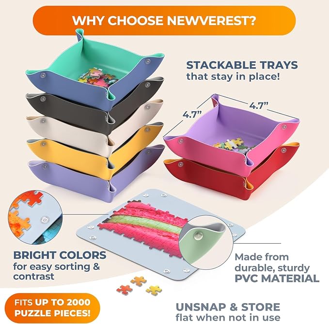 Newverest All-You-Need Puzzle Set: 8 Puzzle Sorting Trays - Image 6