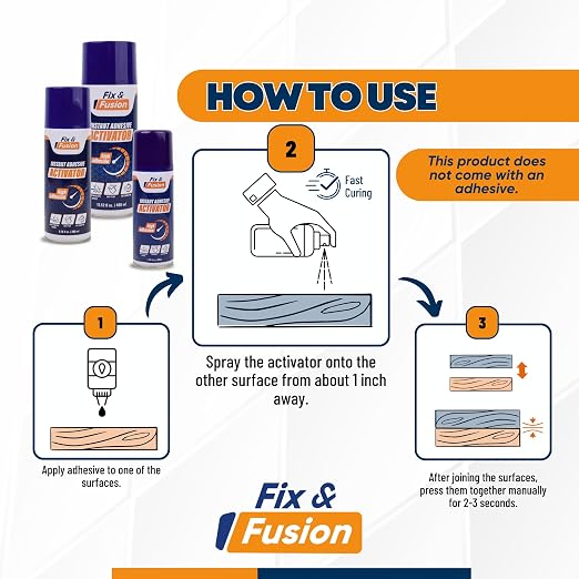 FIX & FUSION Activator Spray, Instant Cure Accelerator - Image 2