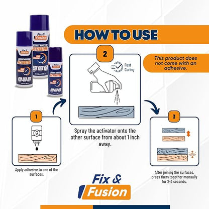 FIX & FUSION Activator Spray, Instant Cure Accelerator - Image 2