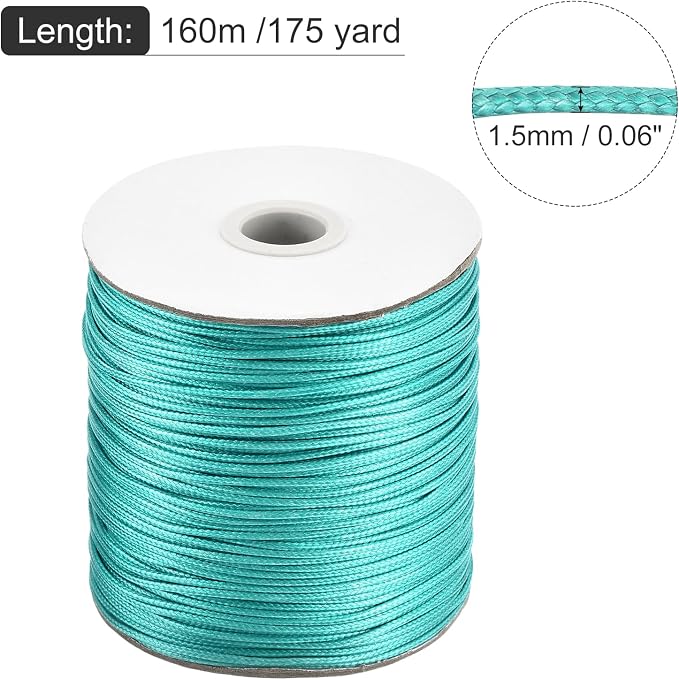 MECCANIXITY Waxed Cord 1.5mm Waxed Polyester Cord 175 Yard Wax String - Image 2