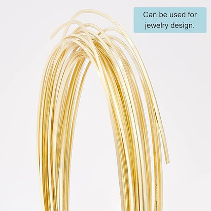 BENECREAT 22Gague 16.4 Feet Real 14K Gold Plated Square Brass Wire, Light Gold - Image 5