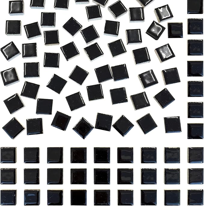 100 Pieces Ceramic Mosaic Tiles 3/5" Square Shapes Mosaic Ceramic Pieces by SMANTA