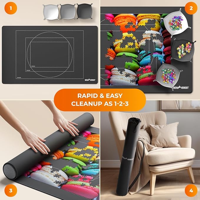 Newverest Jigsaw Puzzle Mat Roll Up, Saver Pad 39.4” x 23.6” Portable Keeper Up - Image 7