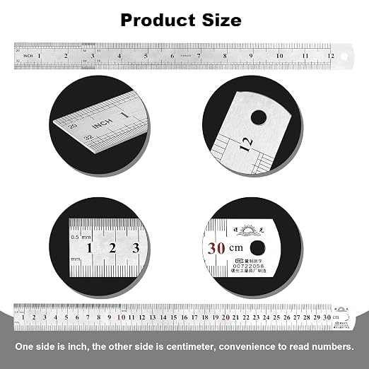 Architectural Scale Ruler Set, 2 Pack 12 Inch Aluminum Architect Ruler - Image 4