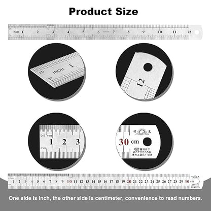 Architectural Scale Ruler Set, 2 Pack 12 Inch Aluminum Architect Ruler - Image 4