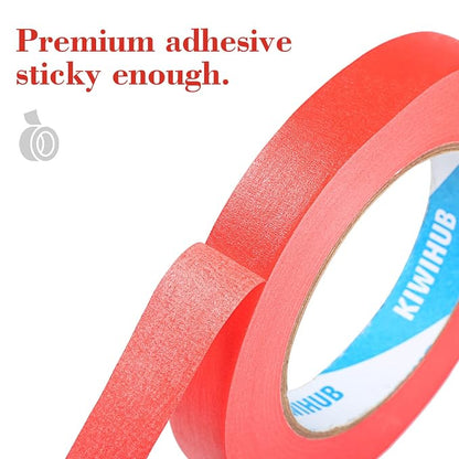 Red Painters Tape, 1” x 60 Yds x 5 Rolls - Image 3