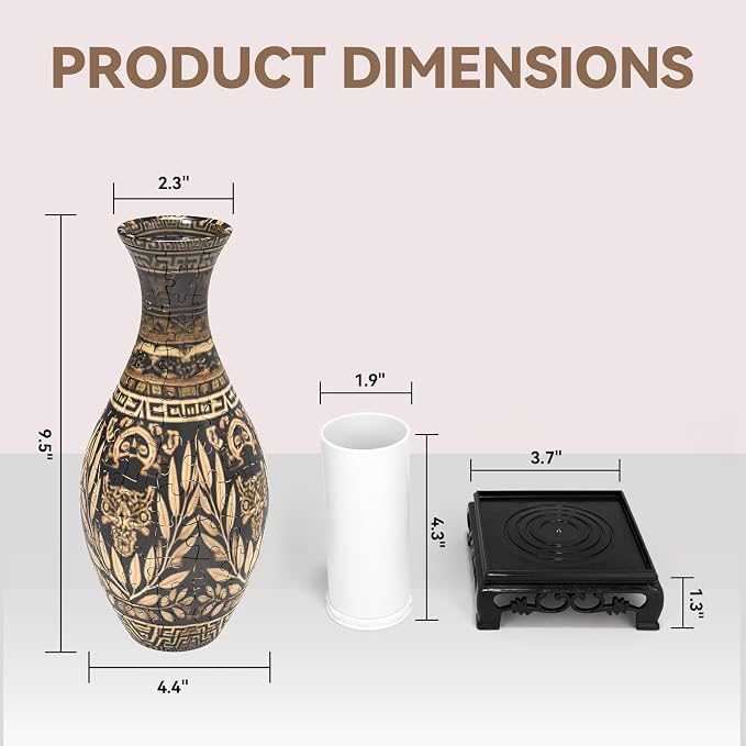 3D Puzzles Vase for Adults, 160 Pieces Plastic DIY Unique Flower Vase - Image 6