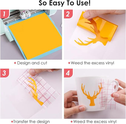 HTVRONT Permanent Vinyl for Cutting Machine-100 Pack 12 "x12 Adhesive Vinyl - Image 4