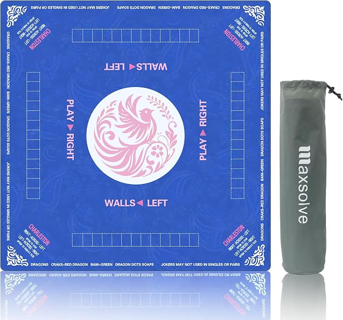 2025 Mahjong Mat, 31.5" x 31.5" Neoprene Mahjong Table Mat by Maxsolve