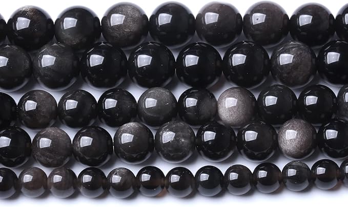 45pcs 8mm AAA Natural Obsidian Stone Beads Gemstone Round Loose Beads by NaturalStoneBeads