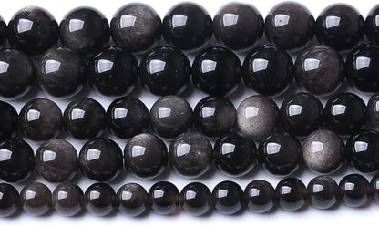 45pcs 8mm AAA Natural Obsidian Stone Beads Gemstone Round Loose Beads by NaturalStoneBeads