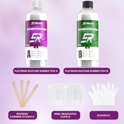 Silicone Mold Making Kit, 34oz Platinum Silicone Rubber 15A Liquid Silicone - Image 7
