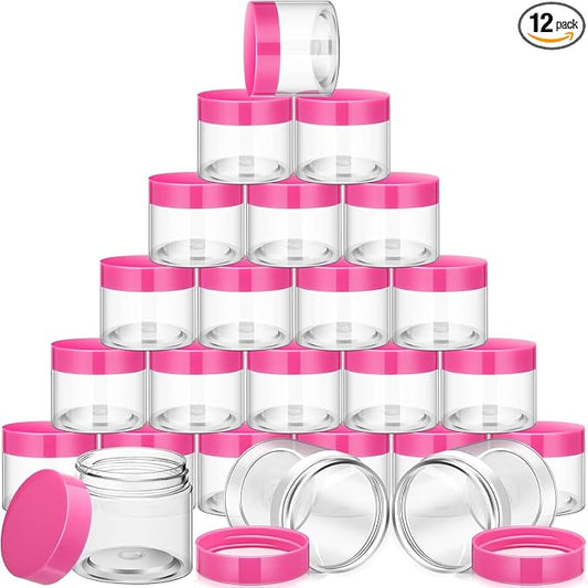 SATINIOR 12 Pack 6 oz Plastic Container Jars by SATINIOR