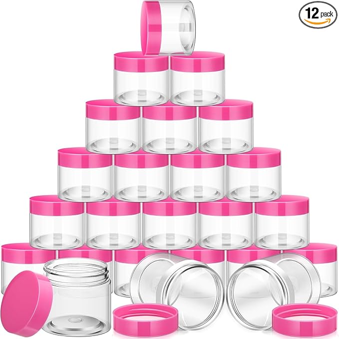 SATINIOR 12 Pack 10 oz Plastic Container Jars by SATINIOR