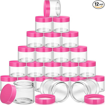 SATINIOR 12 Pack 10 oz Plastic Container Jars by SATINIOR