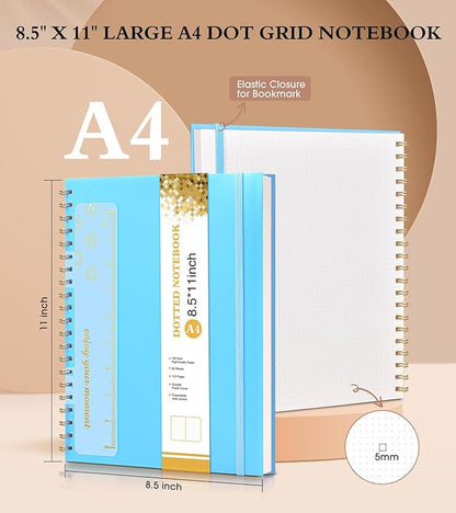 Dotted Notebook, Spiral Notebook Journal 8.5” x 11”, A4 Large Dot Grid Notebooks - Image 2