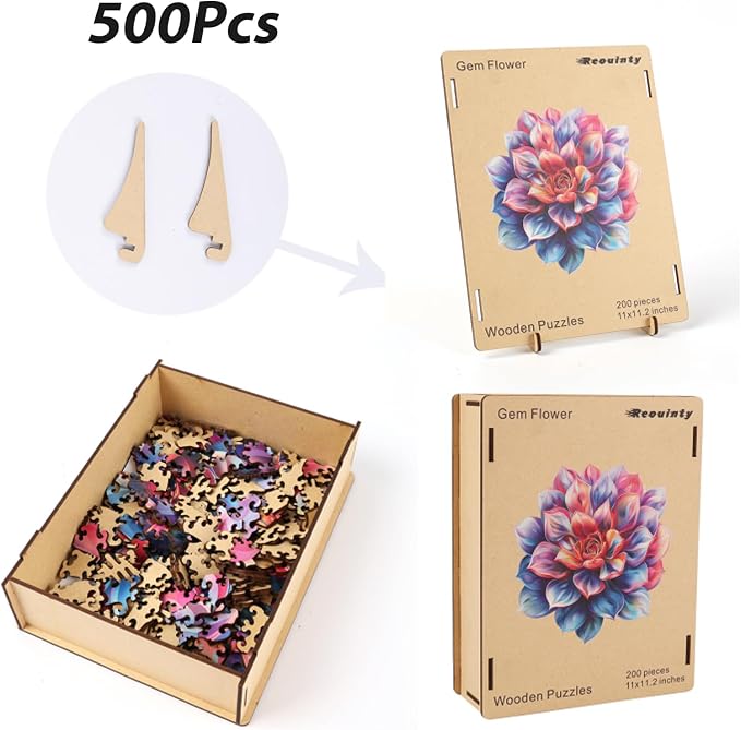 Wooden Puzzles for Adult 500 Piece, Flower Succulent Puzzle for Girls and Women - Image 6