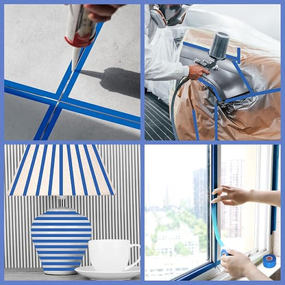 5 Rolls Blue Painters Tape 1.42In × 55Yd Wide Blue Masking Tape, Washi Tape - Image 7