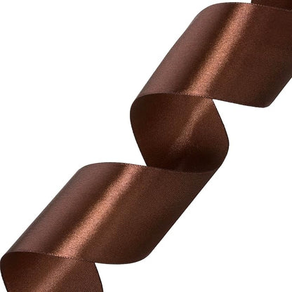 2 Inch Brown Solid Satin Ribbon, 50 Yards Craft Fabric Ribbon - Image 2