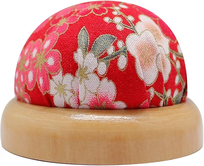 Fbshicung Wooden Base Pin Cushions Japanese Style Pin Holder Handmade DIY by Fbshicung