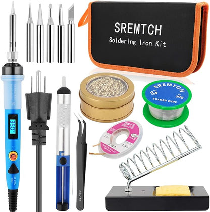 Electronics Soldering Iron Kit - 80W Digital LCD Solder Gun by HOME