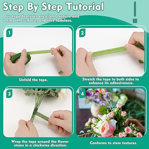 Floral Tape, 1/2inch Flower Tape, Wedding Bouquet - Image 4