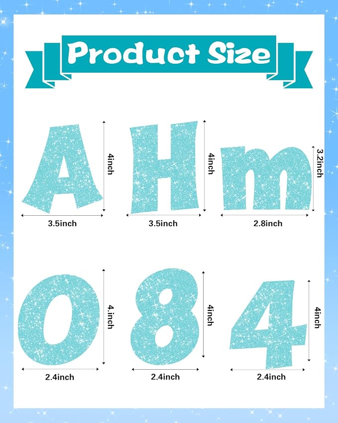 237 Pcs Glitter Bulletin Board Letters, Numbers and Punctuation, Poster Board - Image 3