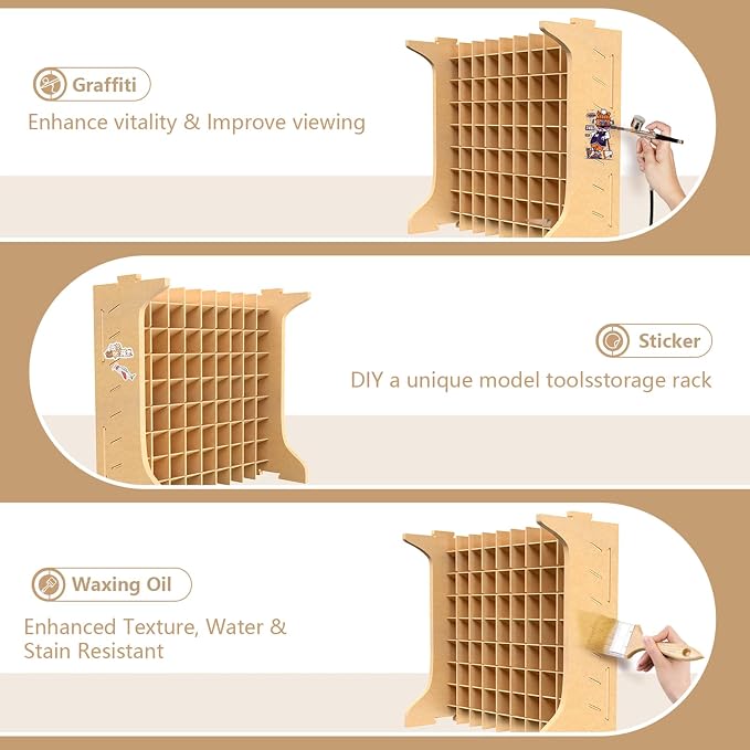 Large Capacity Plastic Model Tool Storage Paint Rack - Image 6