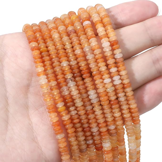 Natural Red Aventurine Disk Stone Beads 4x2mm 160pcs Rondelle Loose Semi - Image 2
