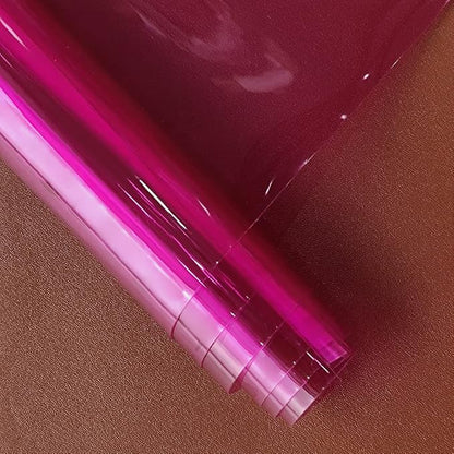 HYANG Dark Pink Transparent PVC Super Clear Holographic Vinyl Faux Leather - Image 3