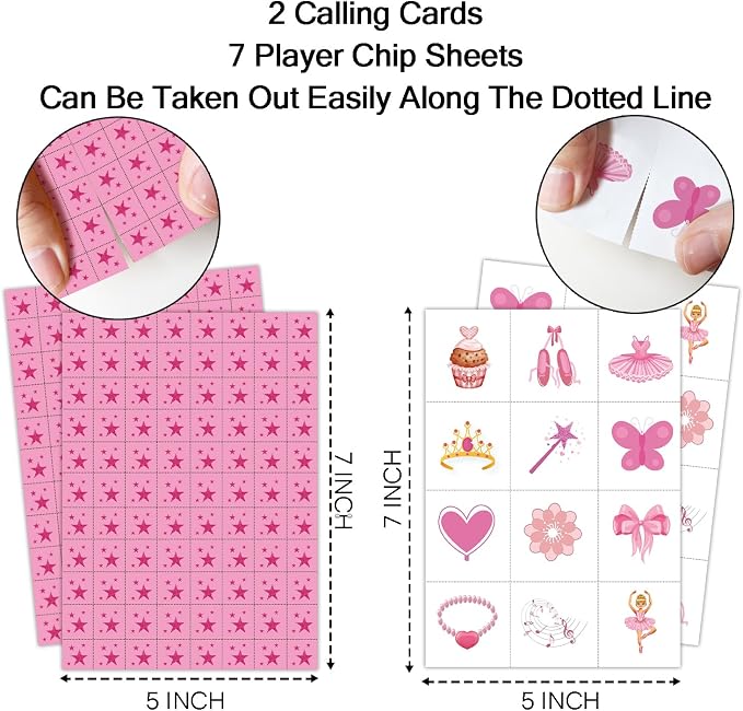 Ballerina Party Bingo Game Cards, Ballet Dance Themed Bingo Card - Image 2