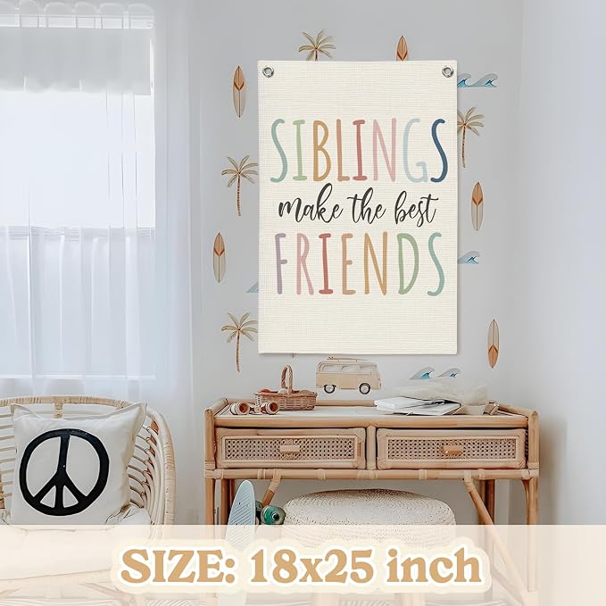Kids Room Decor, Sisters Make The Best Friends, Boho Girls Bedroom Playroom - Image 2